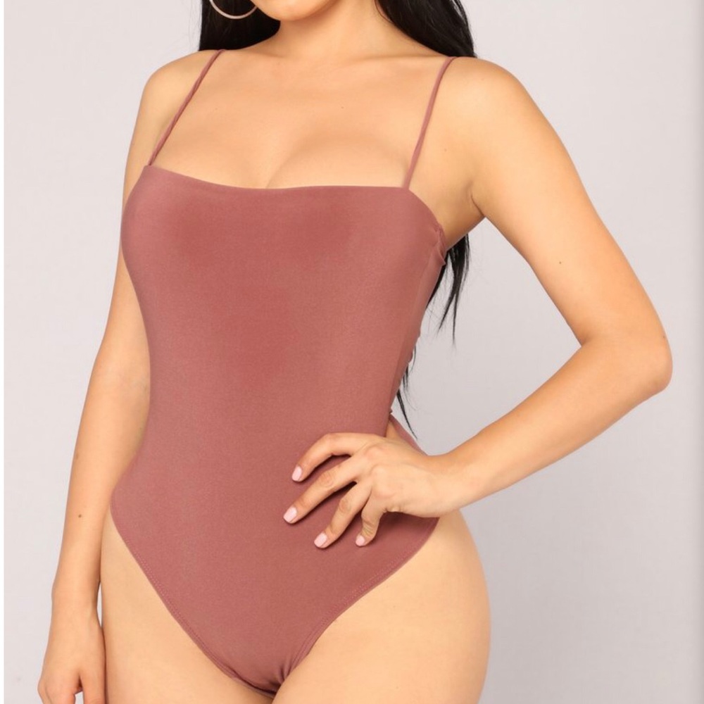 Red Brown Thin Strap Bodysuit